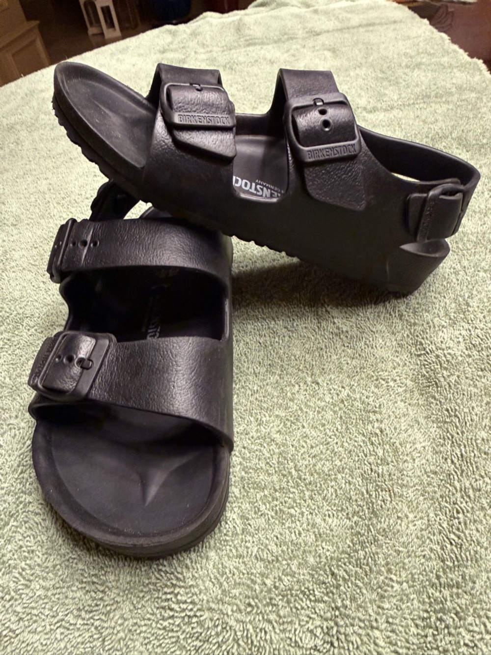 Birkenstock Black Two-Strap EVA Sandals with Backstrap